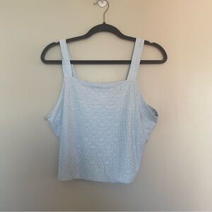 NWT Wallflower | Blue Eyelet Square Neck Cropped Tank Top, XL
